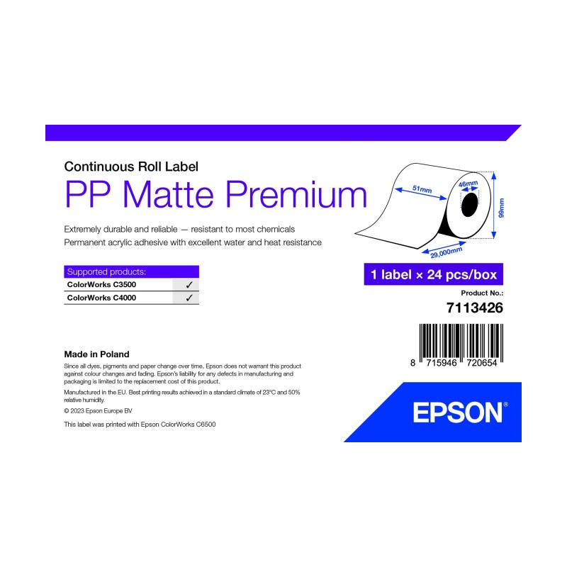 Epson Printer Label White